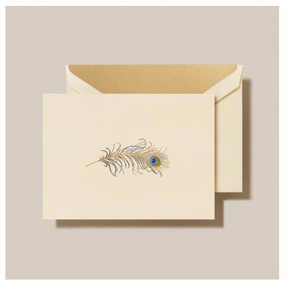 Engraved Peacock Feather Notes