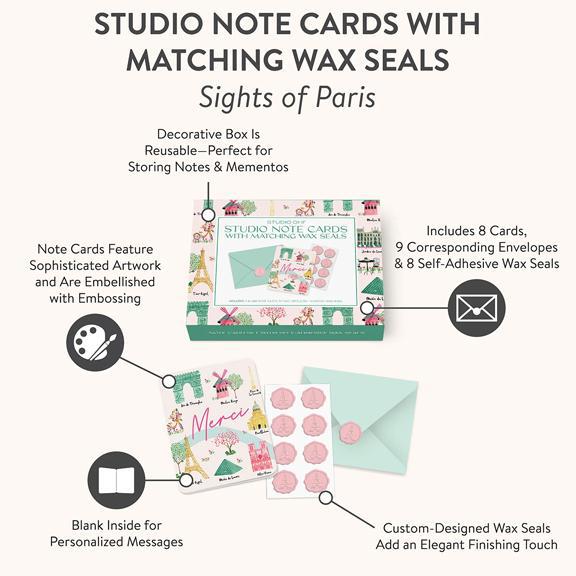 Sights of Paris Note Cards with Matching Wax Seals