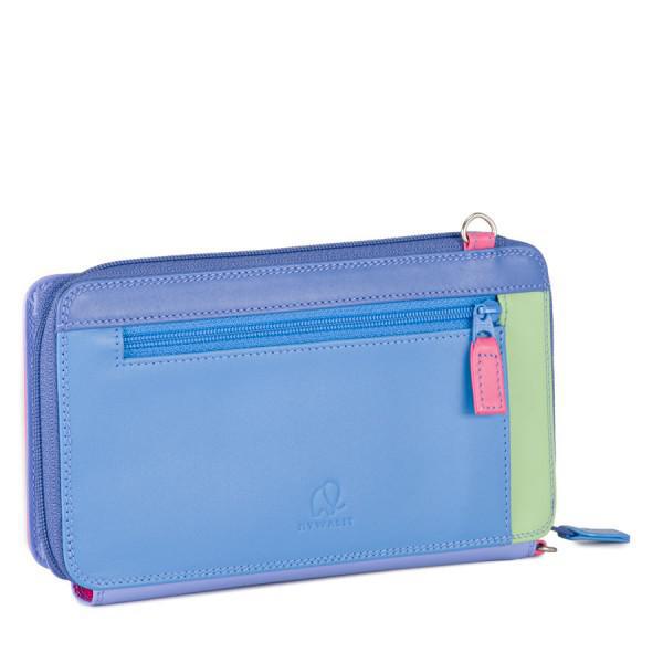 Zip Round Multi Purse with Shoulder Strap - Viola