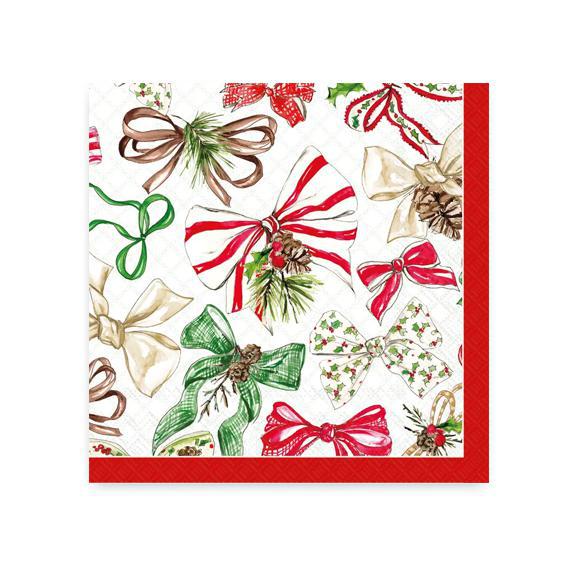Christmas Bows Beverage Napkins