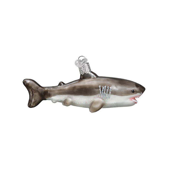 Great White Shark Glass Ornament