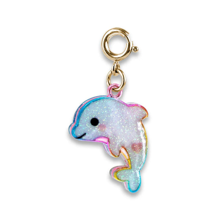 Charm It! Gold Glitter Dolphin Charm