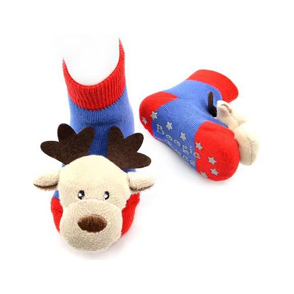Boogie Toes Rattle Socks 0-1 Years - Reindeer Christmas
