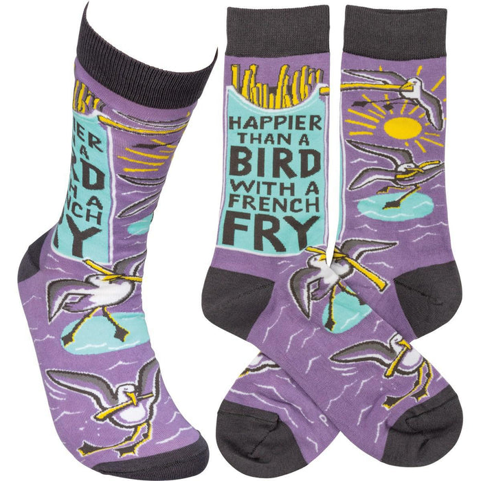 Happier Than a Bird with a French Fry Unisex Socks