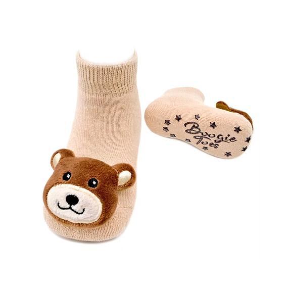 Boogie Toes Rattle Socks 1-2 Years - Teddy Bear