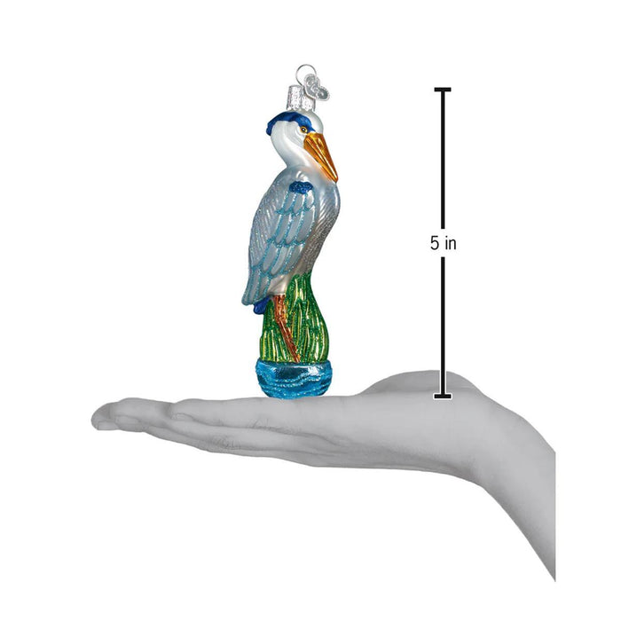 Great Blue Heron Glass Ornament