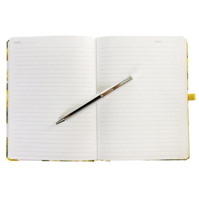 Citron Petite Presse Fabric Journal with Pen