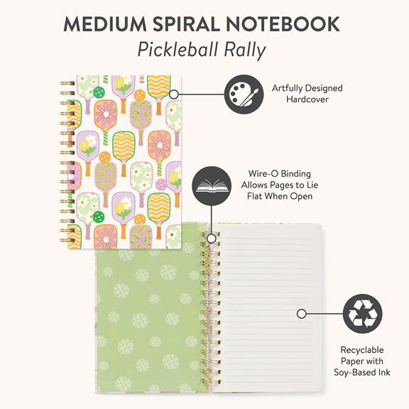Pickleball Rally Spiral Notebook