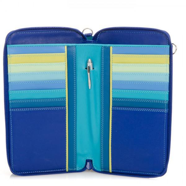 Zip Round Multi Purse with Shoulder Strap - Seascape