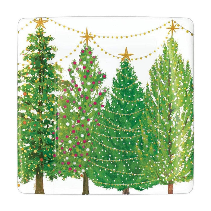 Christmas Trees with Lights Dessert Plates