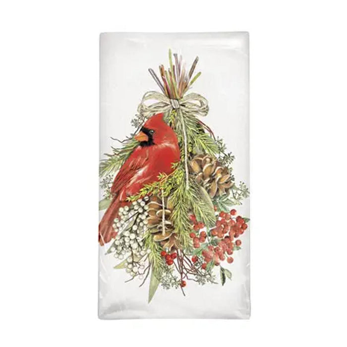 Cardinal Ornaments Holiday Flour Sack Towel