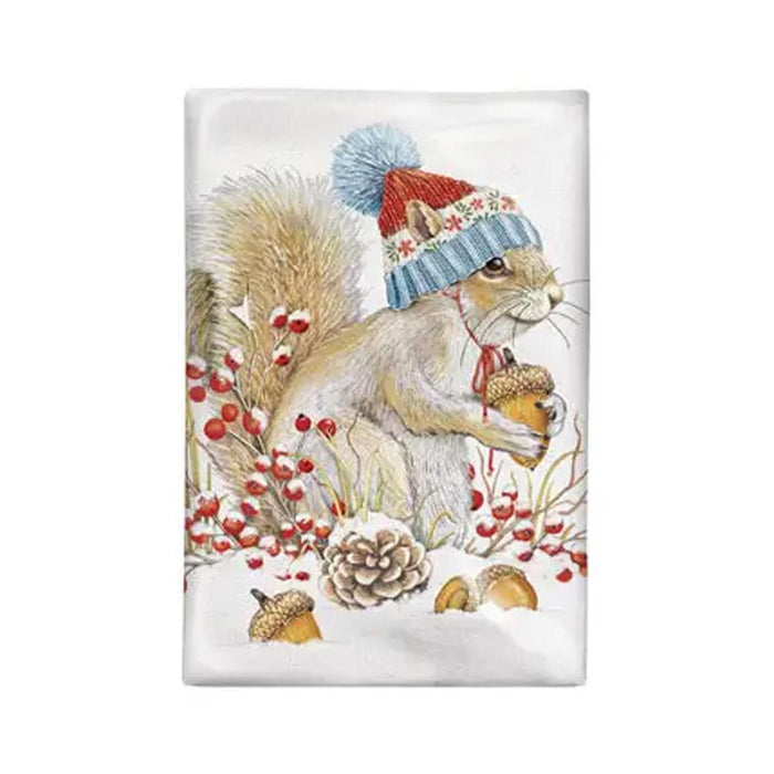 Winter Squirrel Holiday Flour Sack Towel