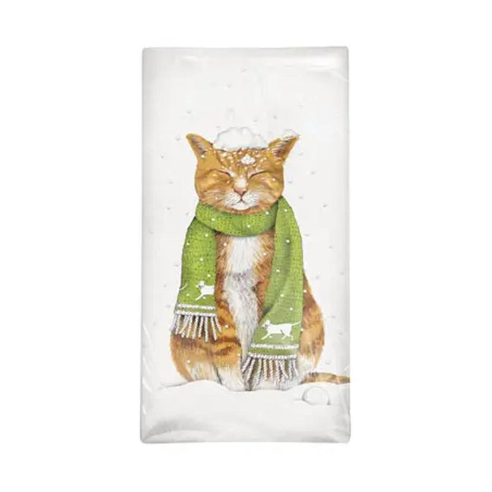 Cat Snow Holiday Flour Sack Towel