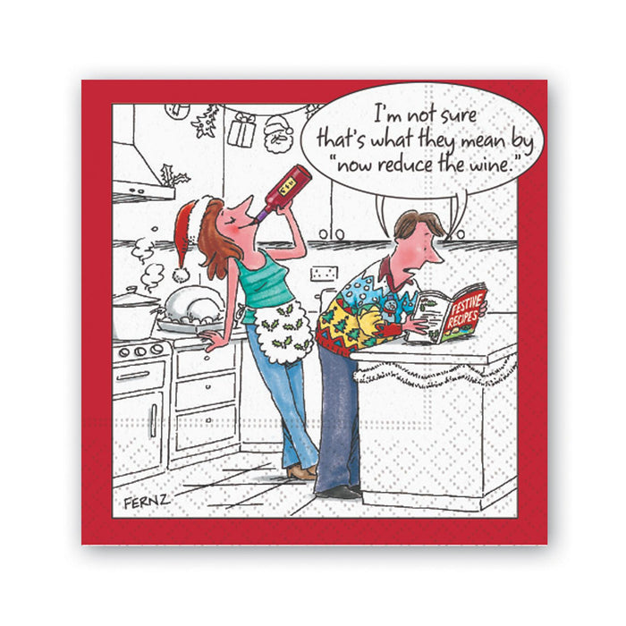 Reduce the Wine Christmas Beverage Napkins