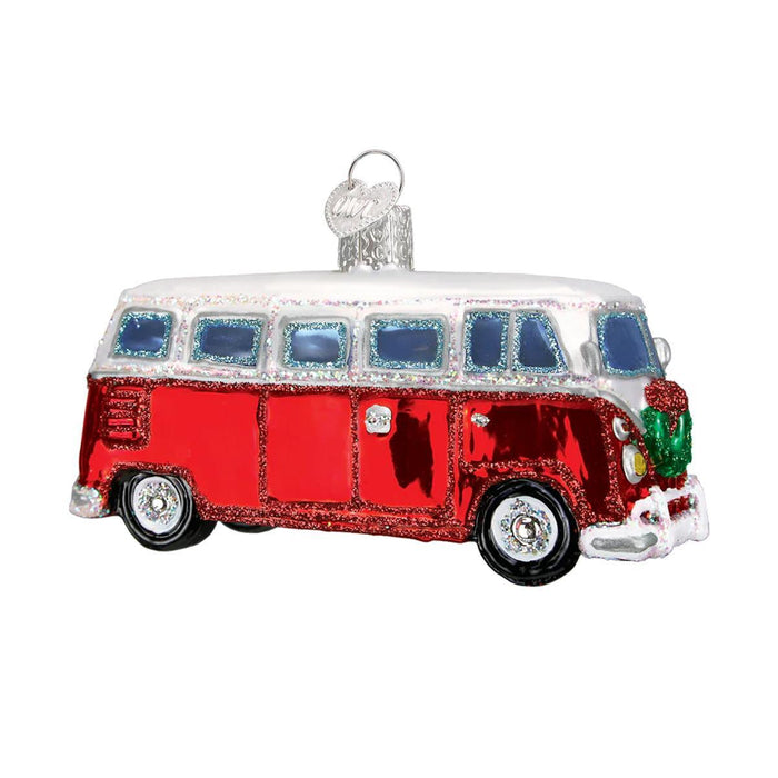 Camper Van Glass Ornament