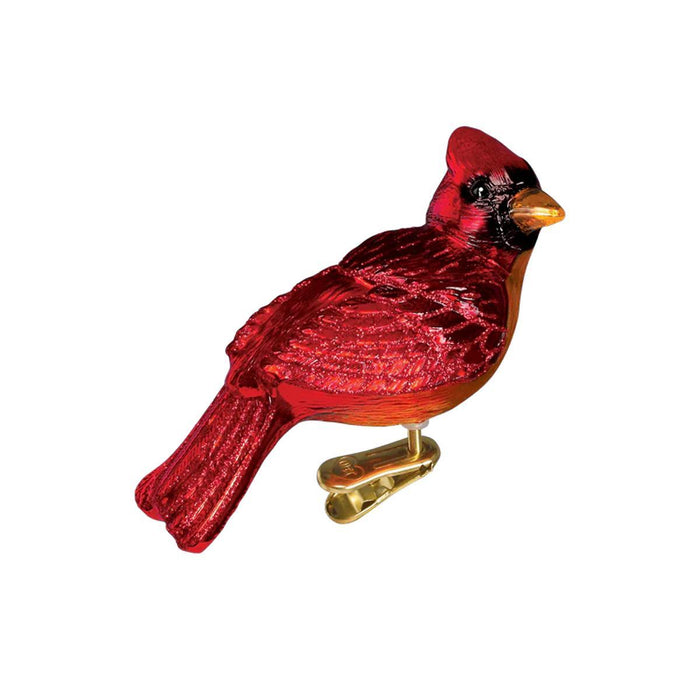 Resting Cardinal Glass Ornament