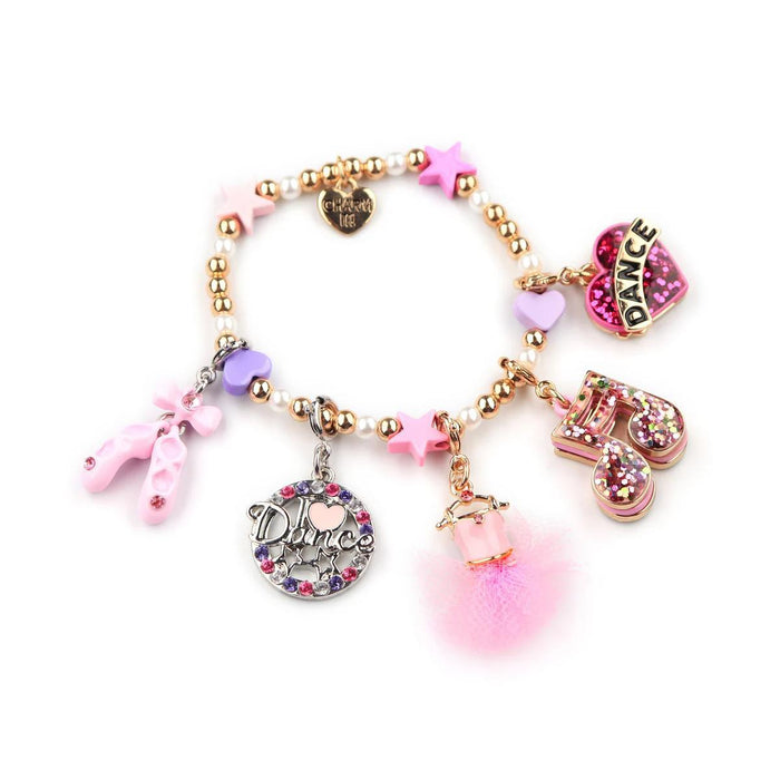 Charm It! Gold Glitter Dance Heart Charm