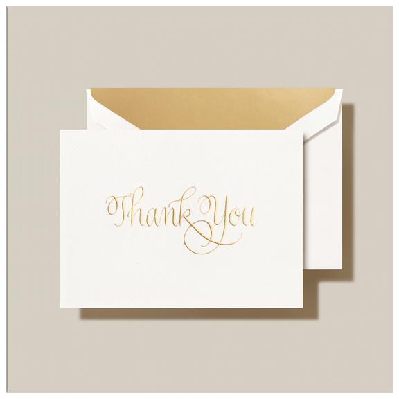 Engraved Calligraphic Thank You Notes