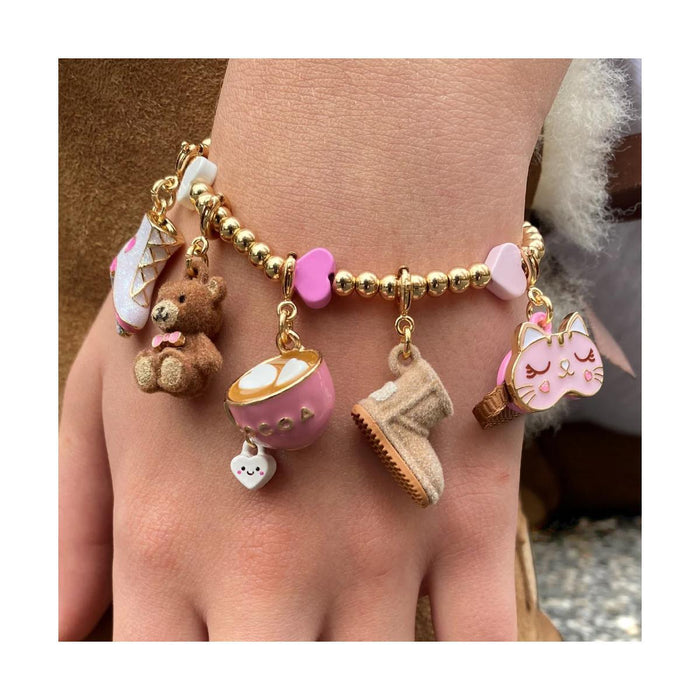 Charm It! Gold Fuzzy Bear
