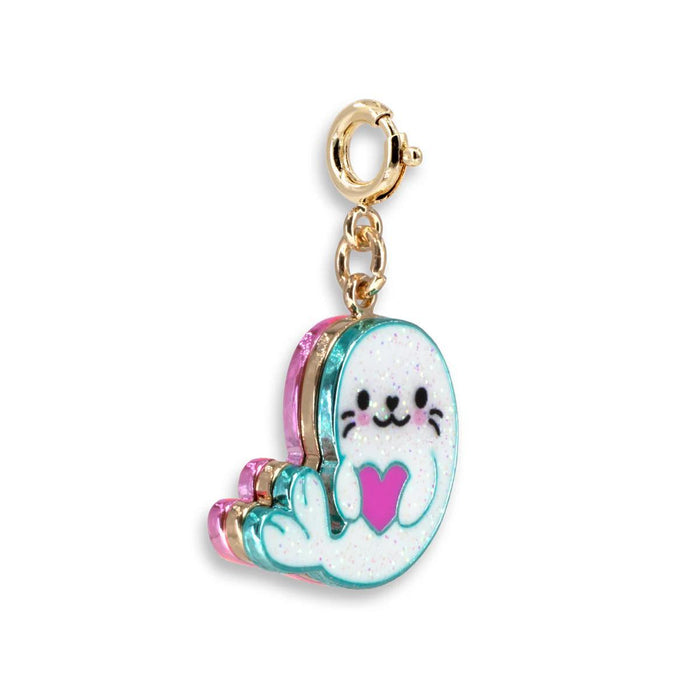 Charm It! Gold Glitter Seal Charm