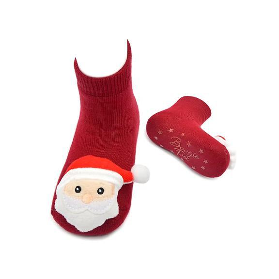 Boogie Toes Rattle Socks 0-1 Years - Santa