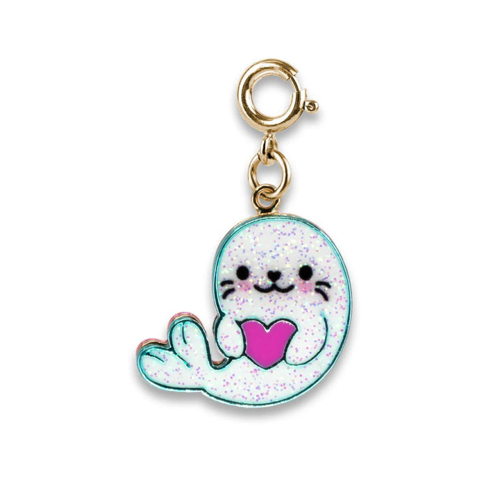 Charm It! Gold Glitter Seal Charm