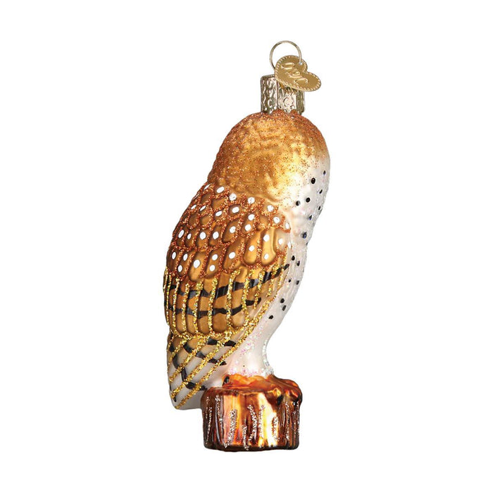 Barn Owl Glass Ornament