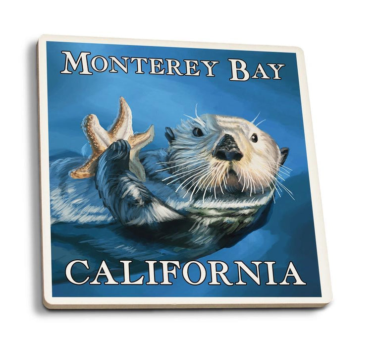 Monterey Bay Sea Otter Ceramic Coaster