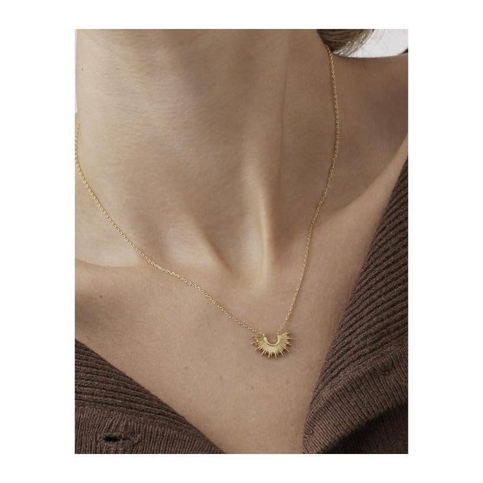 Half Sunburst Necklace - Gold Plated