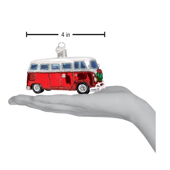 Camper Van Glass Ornament