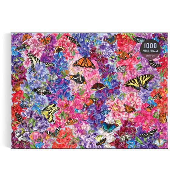 Butterflies In Sweet Peas 1000 Piece Puzzle