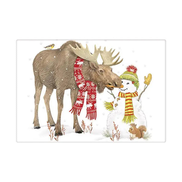 Moose Snowman Holiday Flour Sack Towel