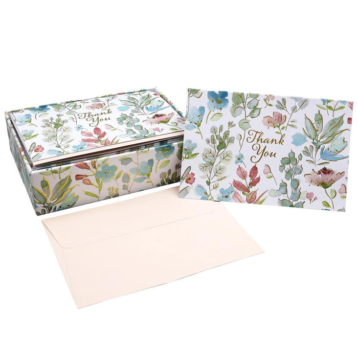 Floral Watercolor Thank You Note Cards