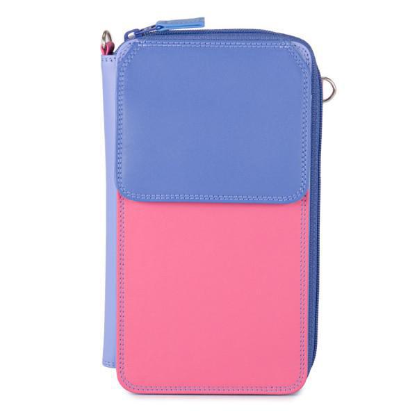 Zip Round Multi Purse with Shoulder Strap - Viola