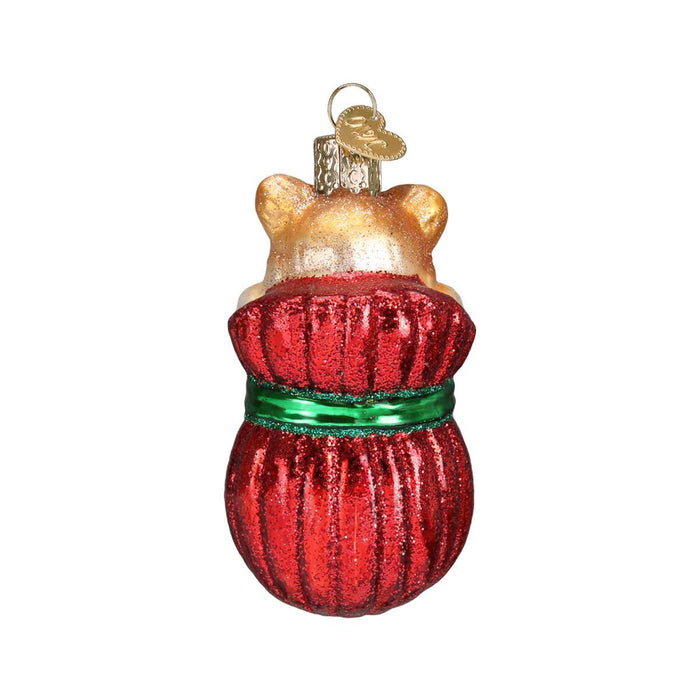 Letting the Cat Out of the Bag Glass Ornament