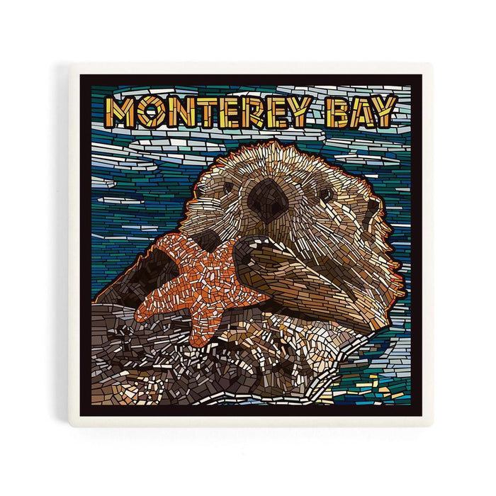 Ceramic Coaster - Monterey Sea Otter Mosaic