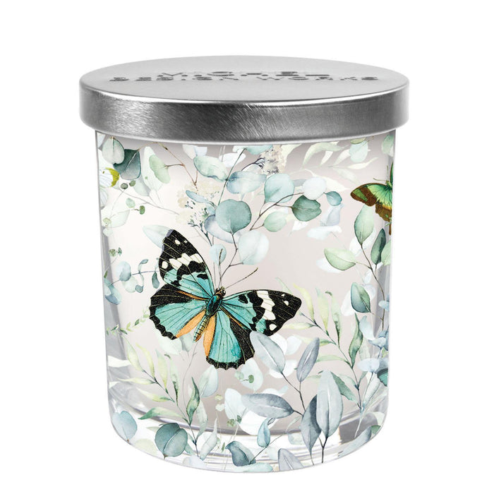 Butterfly Fields Glass Candle with Lid