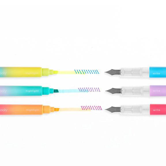 Writer's Duo Double Ended Fountain Pens and Highlighters