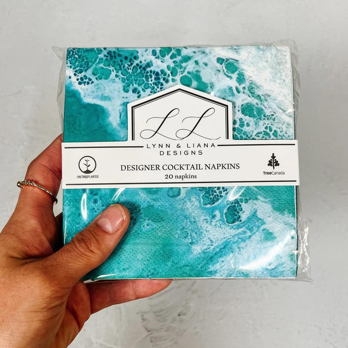 Caribbean Blue Waves Beverage Napkin