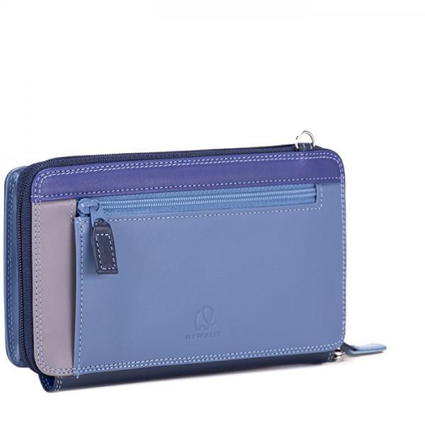 Zip Round Multi Purse with Shoulder Strap - Royal