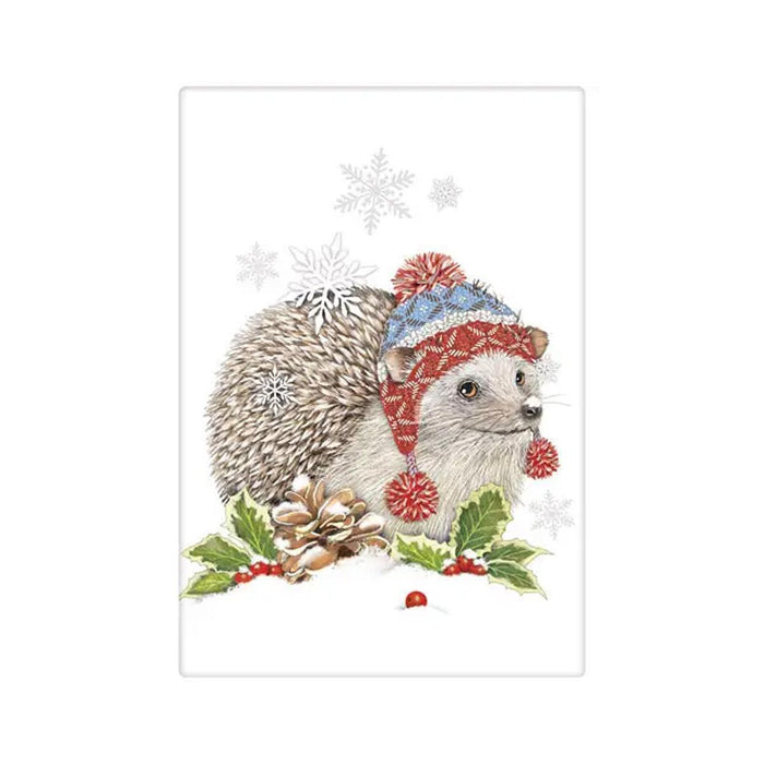 Winter Hedgehog Holiday Flour Sack Towel