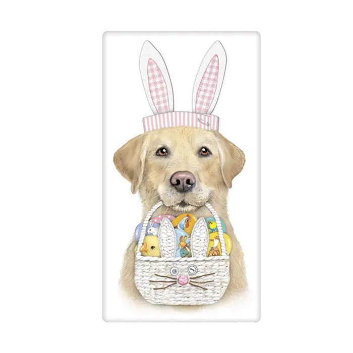 Easter Basket Lab Flour Sack Towel