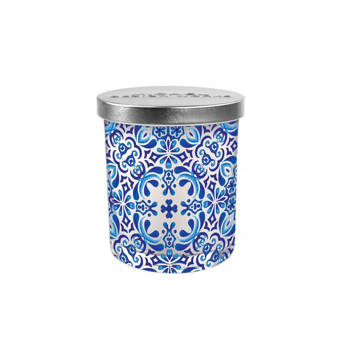 Indigo Seas Decorative Glass Candle