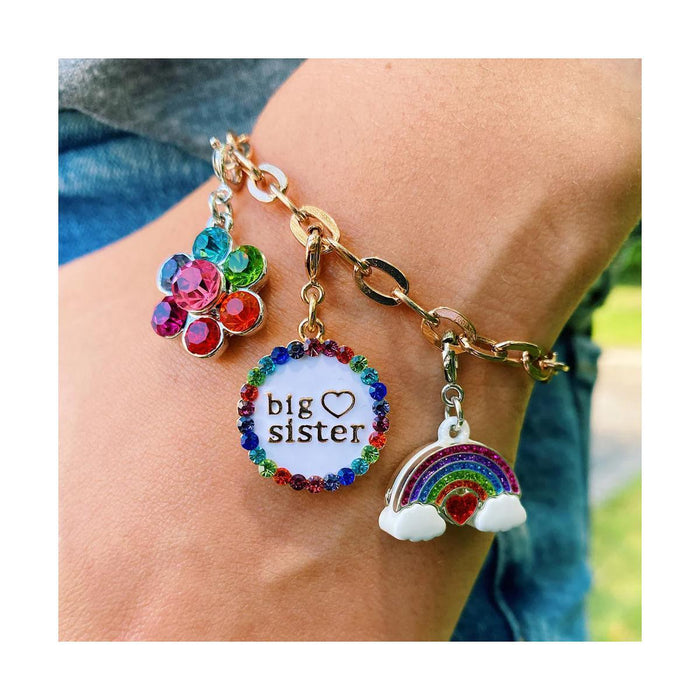 Charm It! Silver Glitter Rainbow Charm