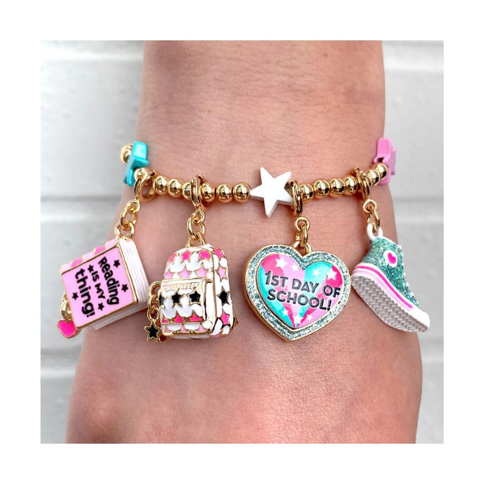 Charm It! Bracelet - Gold Bead Multi Star Stretch