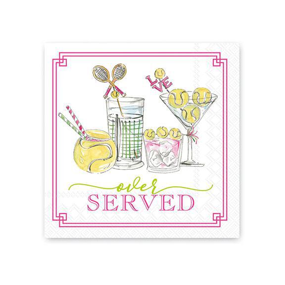 Over Served Tennis Beverage Napkins