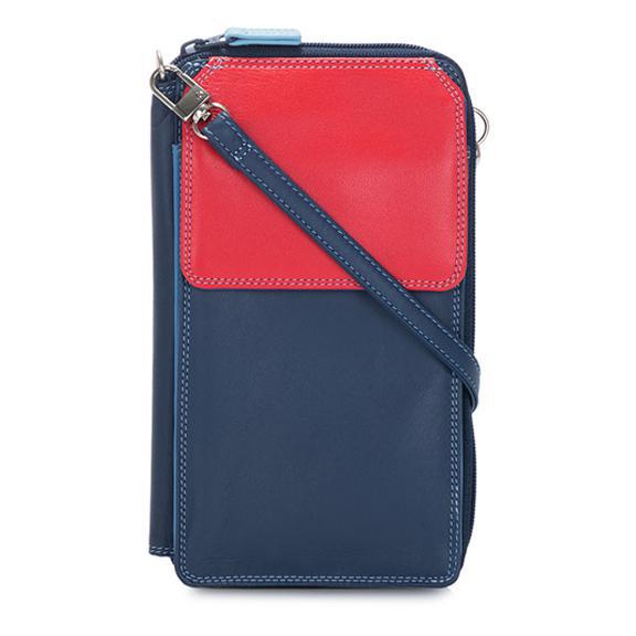 Zip Round Multi Purse with Shoulder Strap - Royal