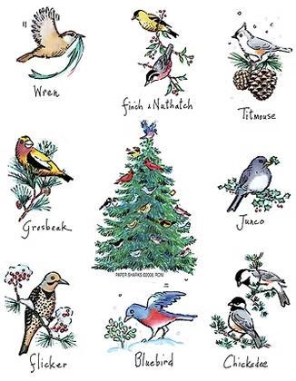 Christmas Birds & Tree Flour Sack Towel