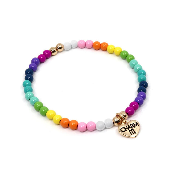 Charm It! Bracelet - Gold Rainbow Stretch
