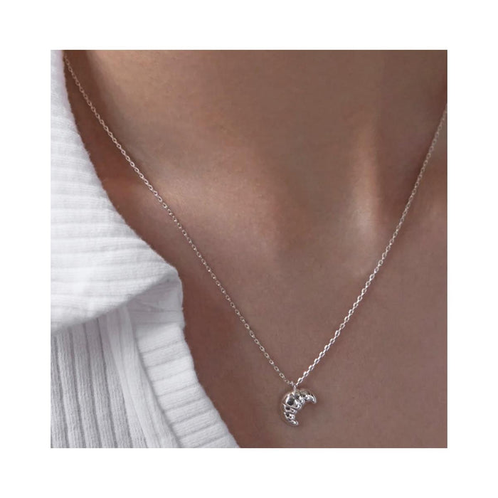 Croissant Necklace - Silver Plated